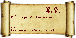 Mánya Vilhelmina névjegykártya